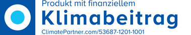 Logo Climate Partner Produkt mit finanziellem Klimabeitrag