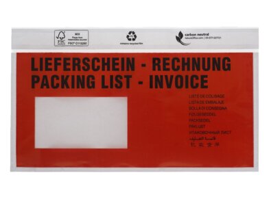 Lieferscheintasche DIN lang bedruckt Produktabbildung