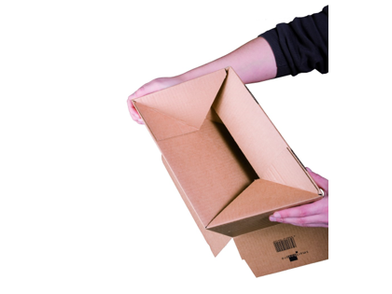 Anwendungsbeispiel Blitzbodenkarton - ohne Selbstklebe- Verschluss | © Liebensteiner Smartbox Pro